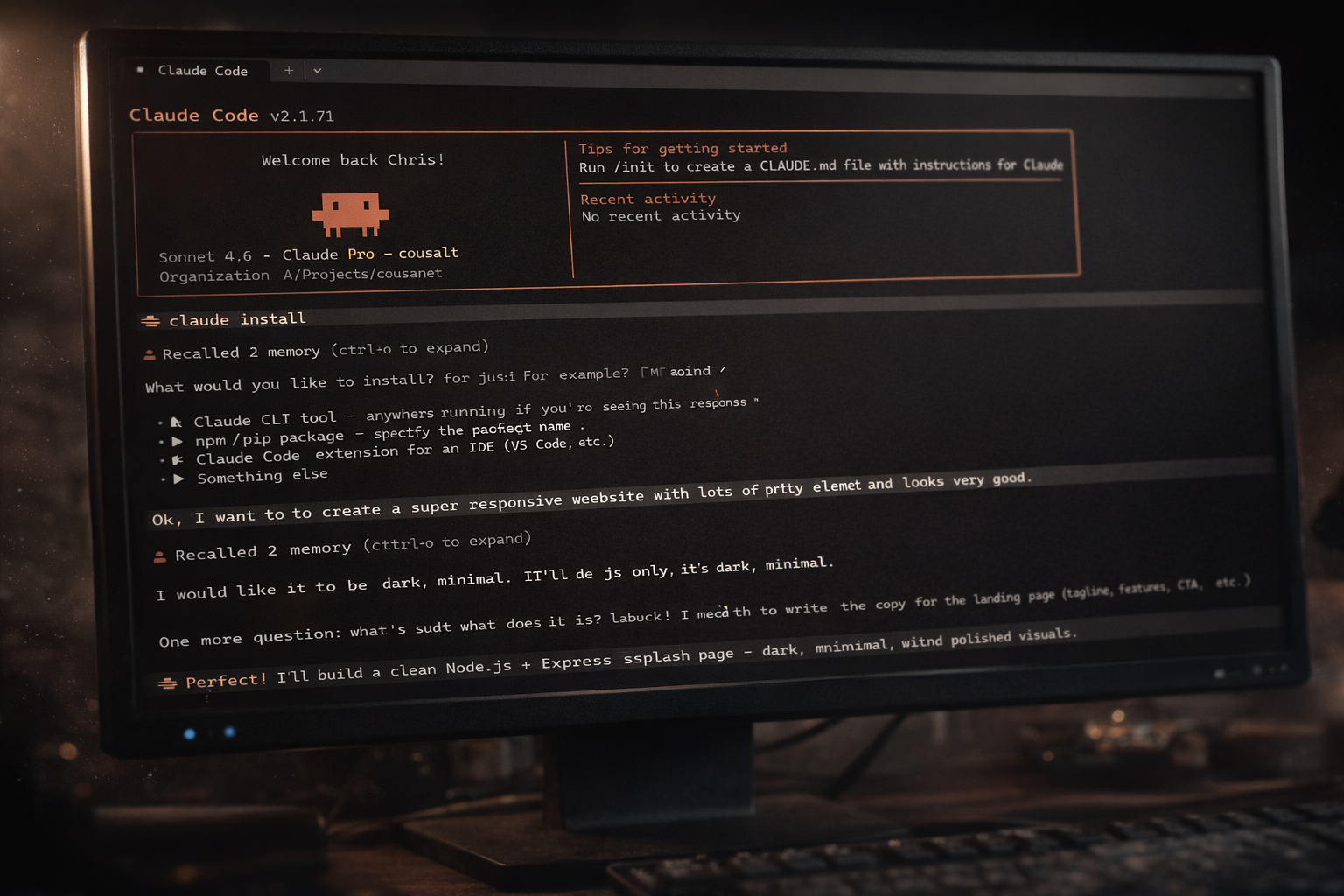 Web development with Claude